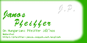 janos pfeiffer business card